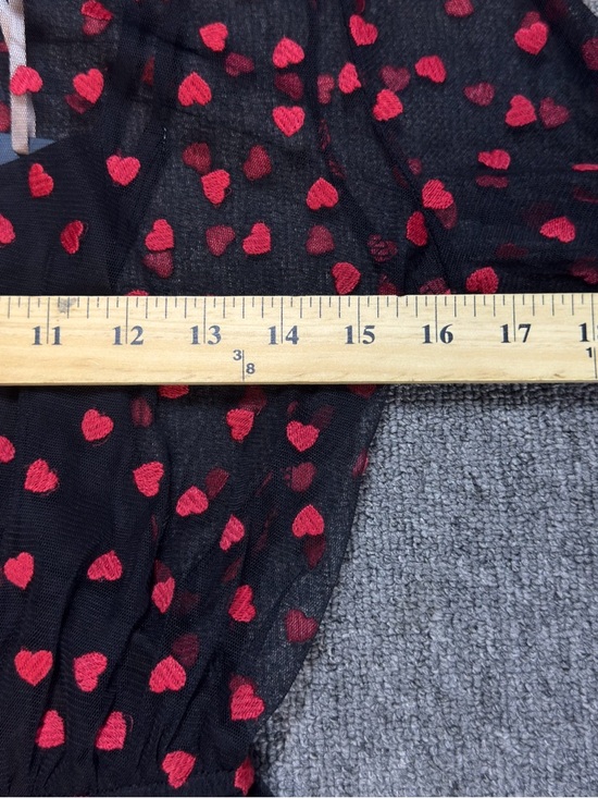 Modcloth Black Dress with Red Heart Pattern Size Small - Picture 7 of 15